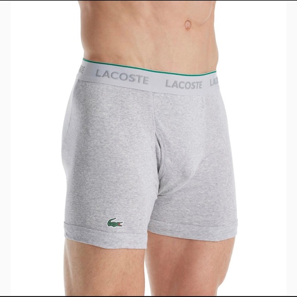 LACOSTE 3 Boxer Briefs*Classic Fit 100/% Supima Cotton Black//White//Gray//Blue New